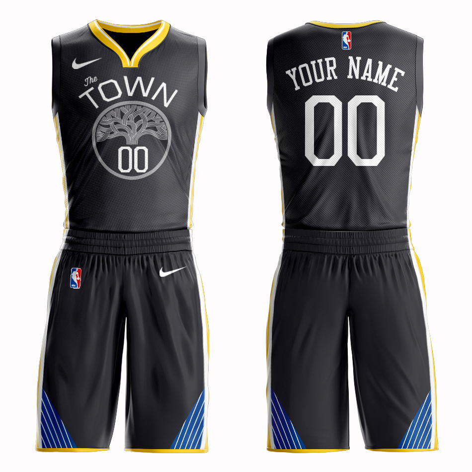Men 2019 NBA Nike Golden State Warriors #00 black Customized jersey->customized nba jersey->Custom Jersey